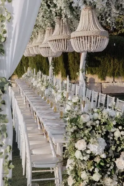 grand wedding table reception in cyprus