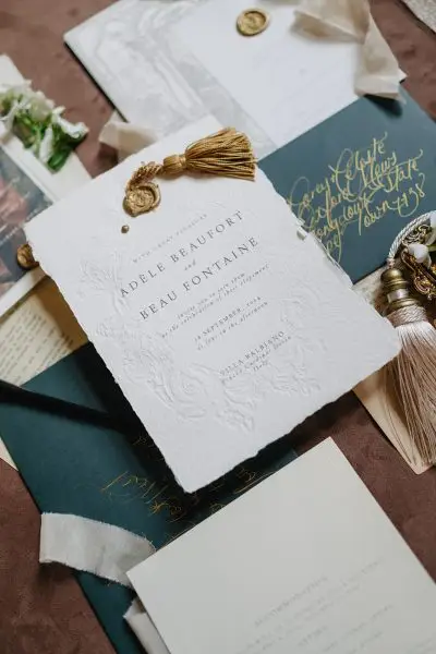 luxurious wedding stationery suite