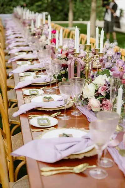 luxurious wedding dinner table